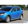 Бічні пороги KB001 (нерж) 60 мм для Dacia Sandero 2013-2020