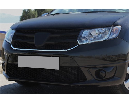 Накладка под решетку (1 шт, нерж.) для Dacia Sandero 2013+ - 49779-11