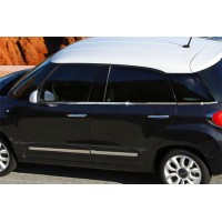 Молдинг стекла (6 шт, нерж.) Carmos - Турецкая сталь для Fiat 500/500L
