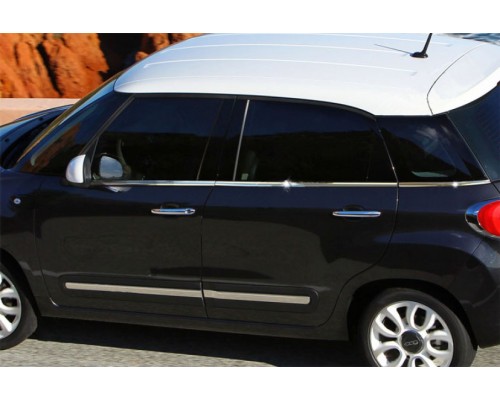 Молдинг стекла (6 шт, нерж.) Carmos - Турецкая сталь для Fiat 500/500L