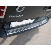 Накладки на задний бампер OmsaLine (нерж.) Глянцевая для Fiat Doblo I 2001-2005