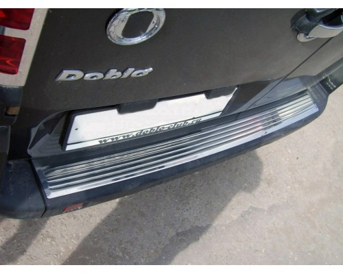 Накладки на задний бампер OmsaLine (нерж.) Матовая для Fiat Doblo I 2001-2005 - 56491-11