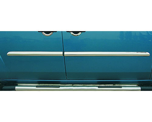 Молдинг дверний (4 шт, нерж.) OmsaLine - Італійська нержавіюча сталь для Fiat Doblo I 2001-2005 - 53379-11