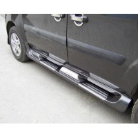 Бічні пороги Sorento тип (під фарбування) для Fiat Doblo II 2005+