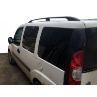 Рейлинги Черные Макси база, металлические ножки для Fiat Doblo II 2005+