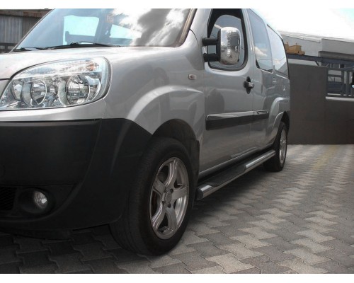 Бічні труби BB002 (2 шт, нерж.) 60 мм, Максі база для Fiat Doblo II 2005+ - 53405-11
