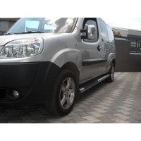Боковые трубы BB002 (2 шт, нерж.) 70 мм, Макси база для Fiat Doblo II 2005+