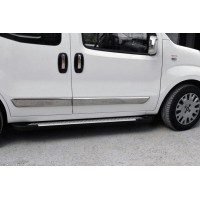 Боковые пороги Allmond Grey (2 шт, алюминий) Стандартная база для Fiat Doblo III nuovo 2010+ и 2015+