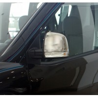 Накладки на зеркала (2 шт, нерж) OmsaLine - Итальянская нержавейка для Fiat Doblo III nuovo 2010+ и 2015+