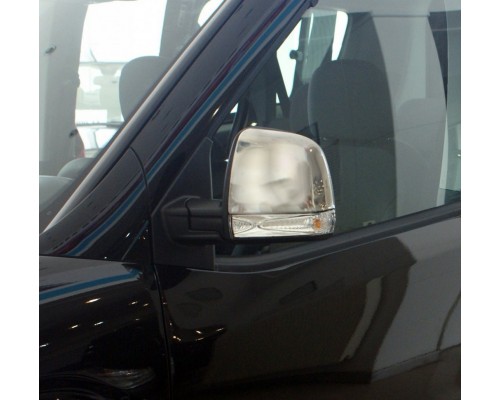 Накладки на зеркала (2 шт, нерж) OmsaLine - Итальянская нержавейка для Fiat Doblo III nuovo 2010+ и 2015+ - 53422-11
