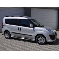 Бічні труби (2 шт., нерж.) 70мм, Стандартна база для Fiat Doblo III nuovo 2010+ та 2015+