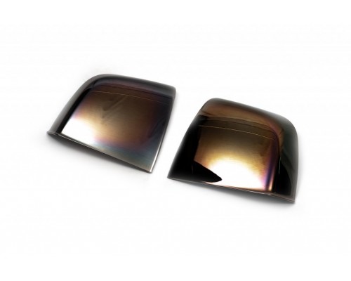 Накладки на дзеркала Чорний хром (2 шт, пласт) для Fiat Doblo III nuovo 2010+ та 2015+ - 57385-11
