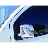 Накладки на зеркала Полные (2 шт) Carmos - Хромированный пластик для Fiat Fiorino/Qubo 2008+