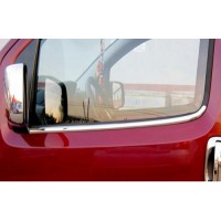Наружняя окантовка стекол (2 шт, нерж.) OmsaLine - Итальянская нержавейка для Fiat Fiorino/Qubo 2008+