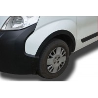 Накладки на арки (4 шт, черные) 1 боковая дверь, ABS-пластик для Fiat Fiorino/Qubo 2008+