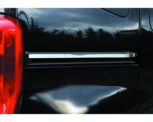 Молдинг под сдвижную дверь (2 шт, нерж.) OmsaLine - Итальянская нержавейка для Fiat Fiorino/Qubo 2008+ - 56497-11