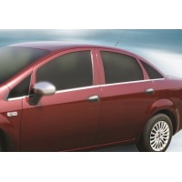 Зовнішнє окантування вікон (8 част., нерж) Carmos - Турецька сталь для Fiat Linea 2006-2018