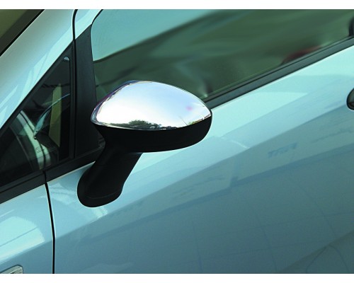 Накладки на зеркала (2 шт., нерж.) Carmos - Турецкая сталь для Fiat Linea 2006+ и 2013+ - 52648-11