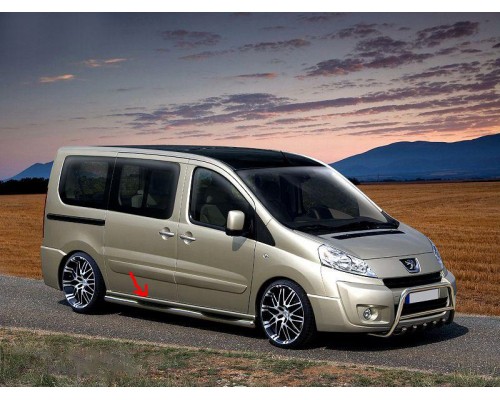 Бічні труби BB002 (2 шт., нерж.) 60 мм, довга база для Fiat Scudo 2007-2015