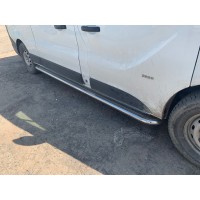Боковые пороги Premium (2 шт, нерж) 60 мм, длинная база для Fiat Talento 2016+