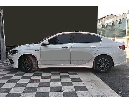 Бічні пороги (під фарбування) для Fiat Tipo 2016+