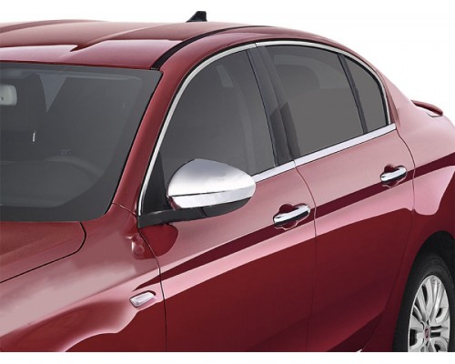 Верхние молдинги стекол (нерж) Sedan/HB (4 штуки) для Fiat Tipo 2016+ - 57605-11