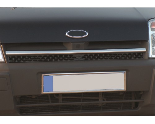 Накладки на решітку радіатора (1 шт, нерж.) Carmos - Турецька сталь для Ford Connect 2002-2006 - 54591-11