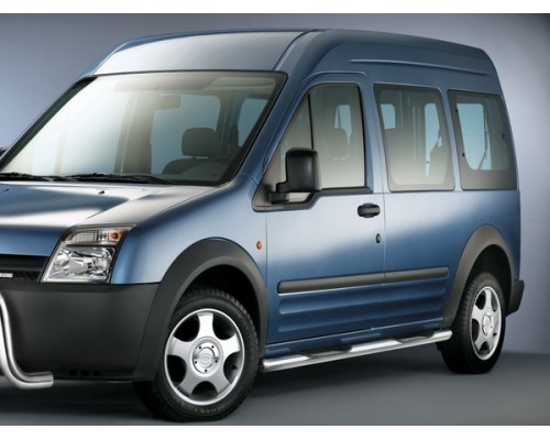 Бічні труби BB002 (2 шт., нерж.) 70 мм, максі база для Ford Connect 2002-2006