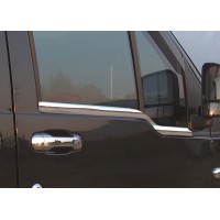Наружняя окантовка стекол (2 шт, нерж.) OmsaLine - Итальянская нержавейка для Ford Connect 2002-2006