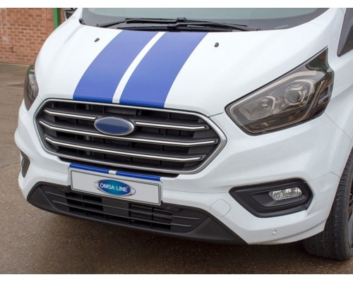 Накладки на решітку радіатора OmsaLine (4 шт, нерж.) 2018-2022 для Ford Custom 2013+ - 80941-11