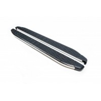 Боковые пороги BlackLine (2 шт, алюминий) Длинная база для Ford Custom 2013+