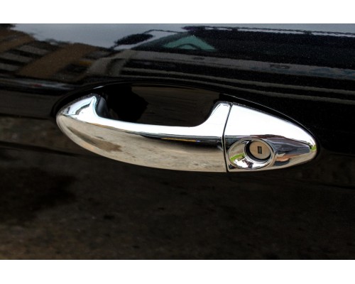 Накладки на ручки (4 шт., нерж.) OmsaLine - Італійська нержавіюча сталь для Ford Fiesta 2008-2017 - 48597-11