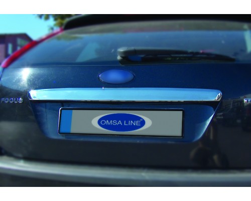 Накладка на кришку багажника (HB, нерж.) OmsaLine - Італійська нержавіюча сталь для Ford Focus II 2005-2008 - 61536-11