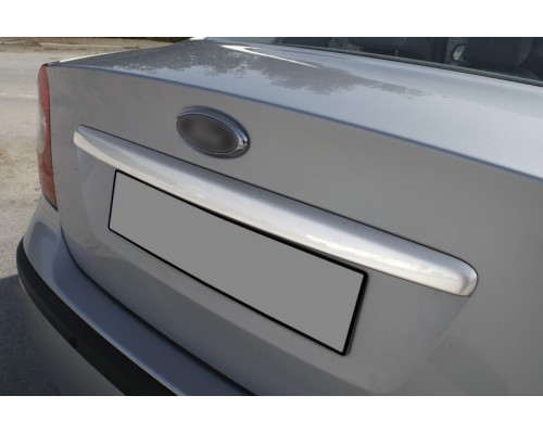 Накладка на кришку багажника (SEDAN, нерж.) OmsaLine - Італійська нержавіюча сталь для Ford Focus II 2008-2011 - 61544-11