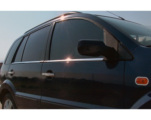 Наружняя окантовка стекол (4 шт, нерж.) OmsaLine - Итальянская нержавейка для Ford Fusion 2002-2009 - 53712-11