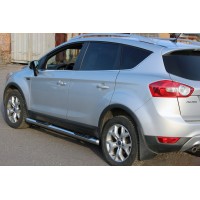 Бічні труби прямі (2 шт., нерж.) для Ford Kuga 2008-2013