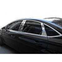 Молдинг дверных стоек (нерж) для Ford Mondeo 2014-2019