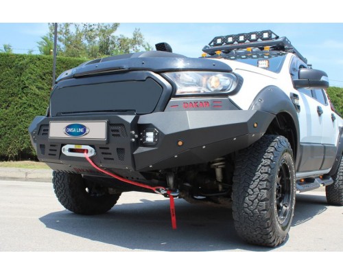 Передній бампер Dakar Чорний із сенсором, з LED баром -2022 Захист картера для Ford Ranger 2011+