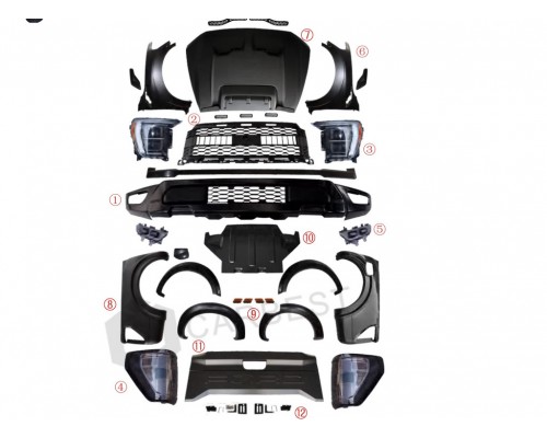 Комплект обвесов (дизайн F150 Raptor 2023) для Ford Ranger 2011-2022 гг