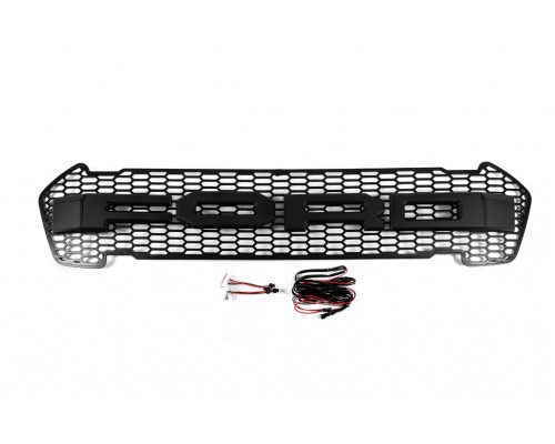Передняя решетка (2015-2022, черный, LED) для Ford Ranger