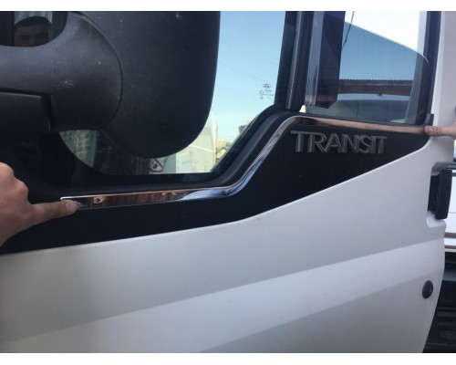 Окантовка стекол OmsaLine (2 шт, нерж.) Carmos - Турецкая сталь для Ford Transit 2000-2014 гг
