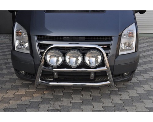 Кенгурятник WT018 (2006-2014, нерж.) для Ford Transit 2000-2014