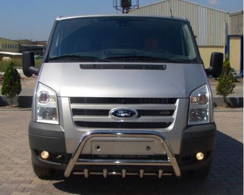 Кенгурятник WT003 (2006-2014, нерж.) для Ford Transit 2000-2014 - 74596-11