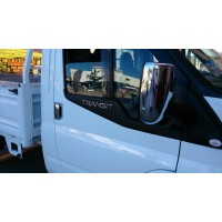 Накладки на зеркала (2 шт) Carmos - Полированная нержавейка для Ford Transit 2000-2014