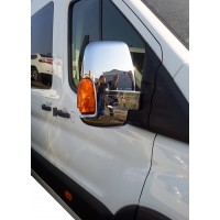 Накладки на зеркала (2 шт, хром) Полированная нержавейка для Ford Transit 2014+