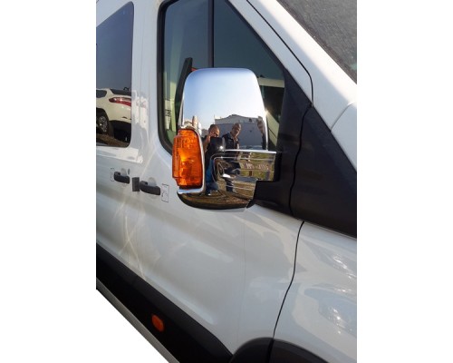 Накладки на зеркала (2 шт, хром) Хромированный пластик для Ford Transit 2014+ - 50707-11