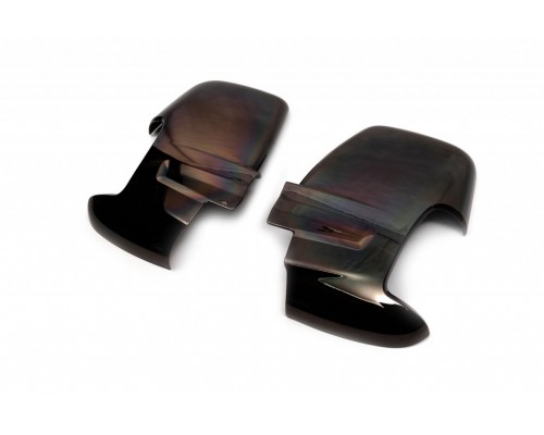 Накладки на зеркала Черный хром (2 шт, пласт) для Ford Transit 2014+ - 57388-11