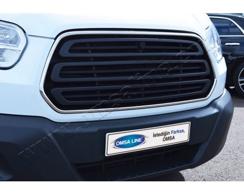 Обводка решетки (2014-2018, 2 шт, нерж) OmsaLine - Итальянская нержавейка для Ford Transit 2014+ - 51239-11