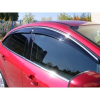 Ветровики с хромом (4 шт, Niken) для Honda Civic Sedan VIII 2006-2011