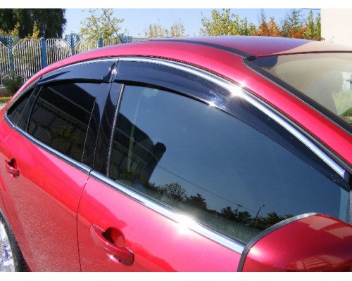 Ветровики с хромом (4 шт, Niken) для Honda Civic Sedan VIII 2006-2011 - 57489-11